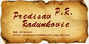 Predisav Radunković vizit kartica